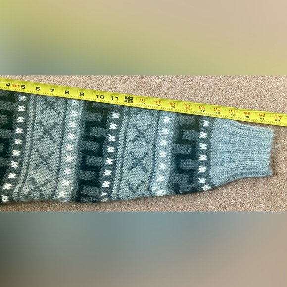 Unisex Alpaca Wool Sweater M/L Hand Knit Peru Alpakina Pullover Gray Black Cozy - Picture 11 of 14